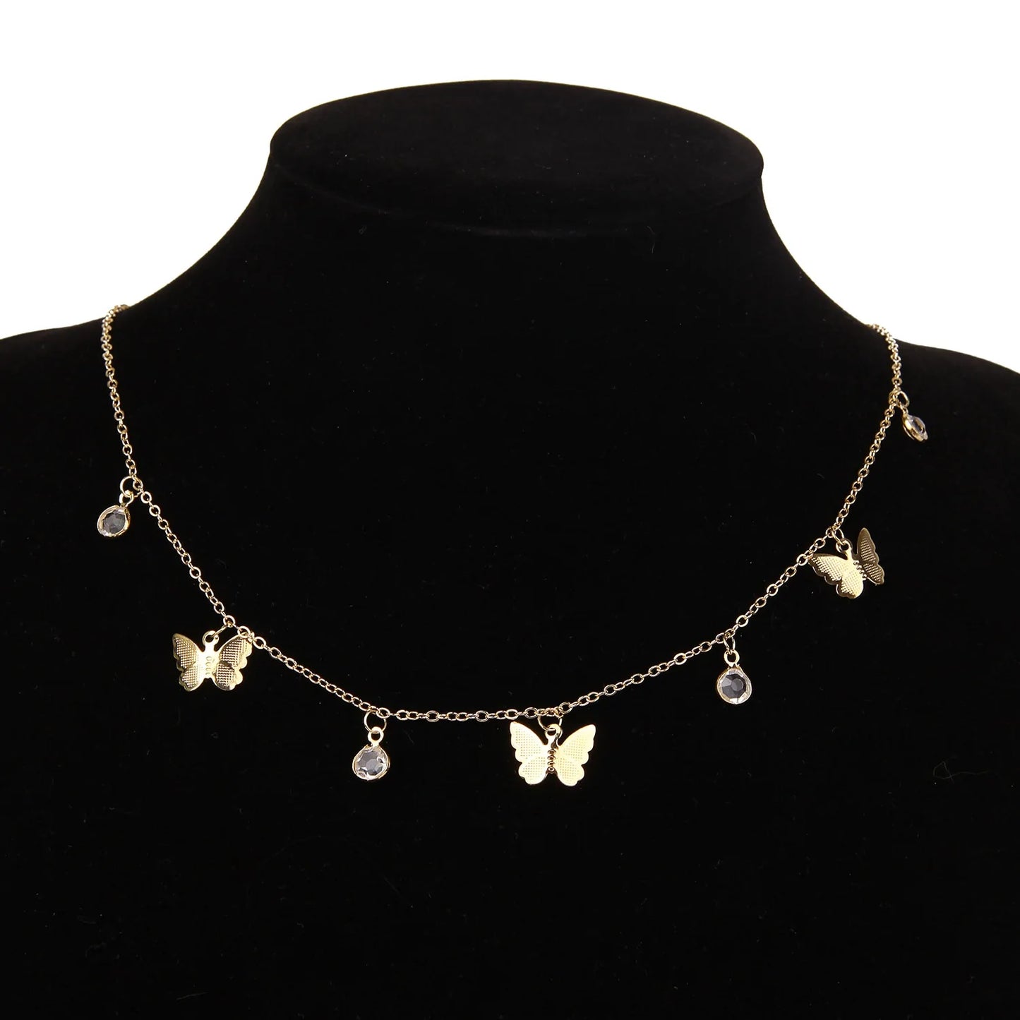 Gold Chain Butterfly Pendant Necklace