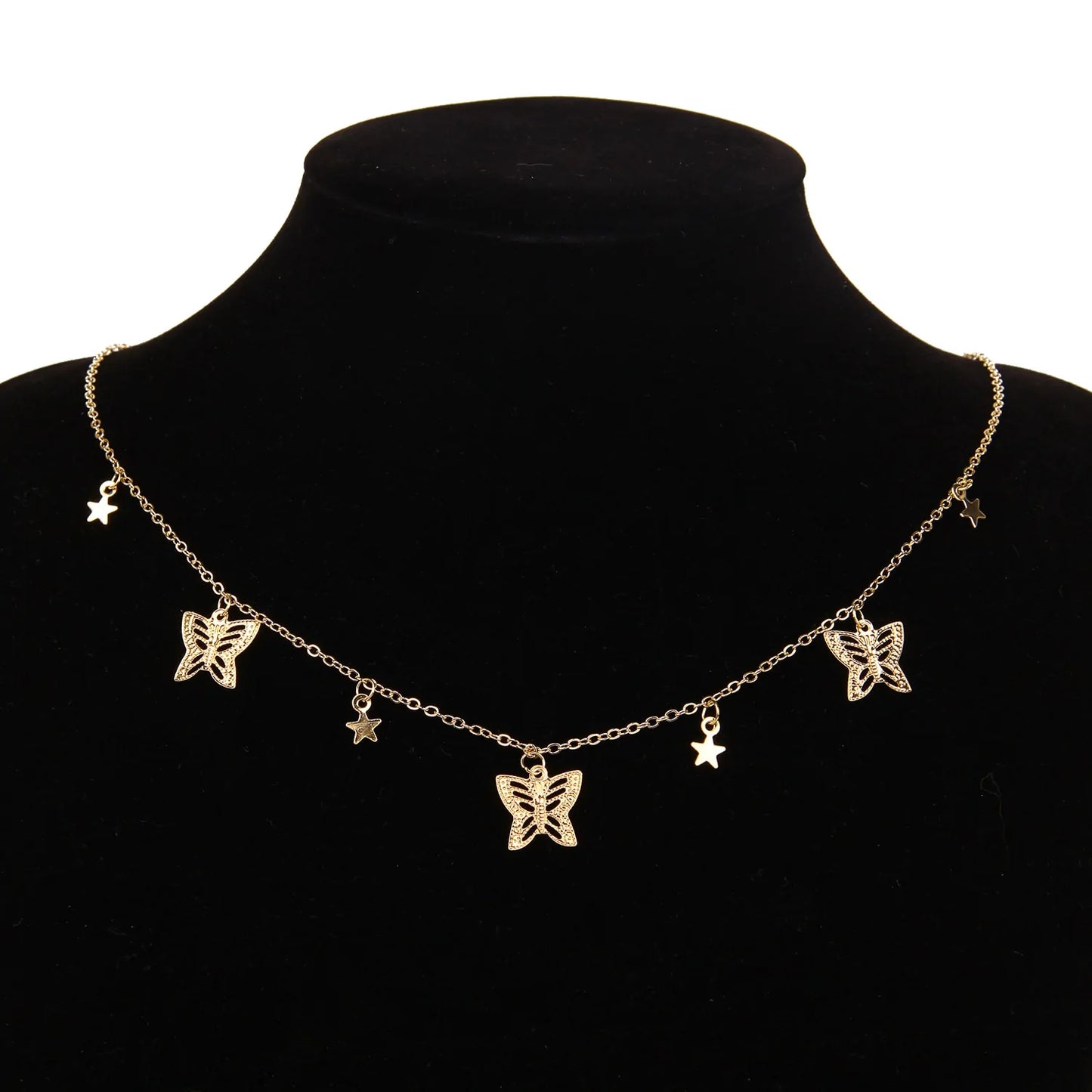 Gold Chain Butterfly Pendant Necklace