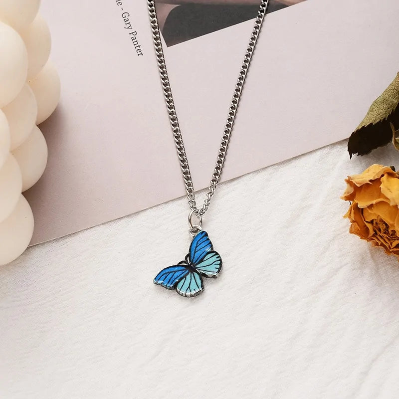 Gold Chain Butterfly Pendant Necklace